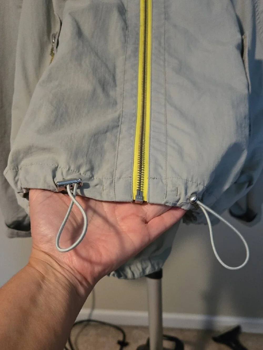 Light Green Women's Zip-Front Jacket with Yellow Trim